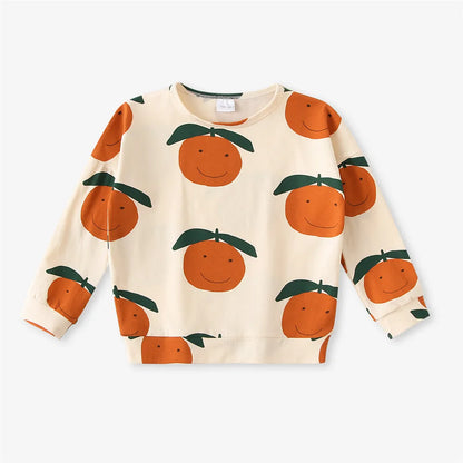 Fashion Kids Tshirts One Piece Organic Cotton Autumn Boys Girls Animal Print Sweatshirts Winter Baby Child Outwear Clothes Tops