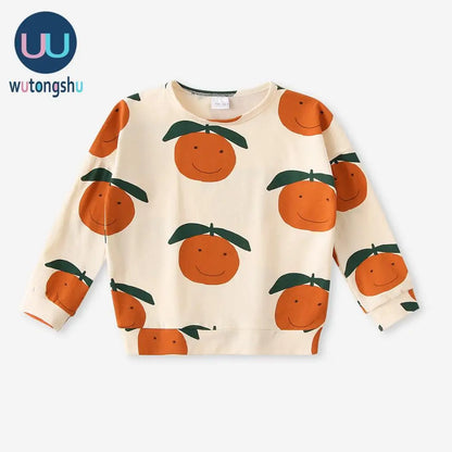 Fashion Kids Tshirts One Piece Organic Cotton Autumn Boys Girls Animal Print Sweatshirts Winter Baby Child Outwear Clothes Tops